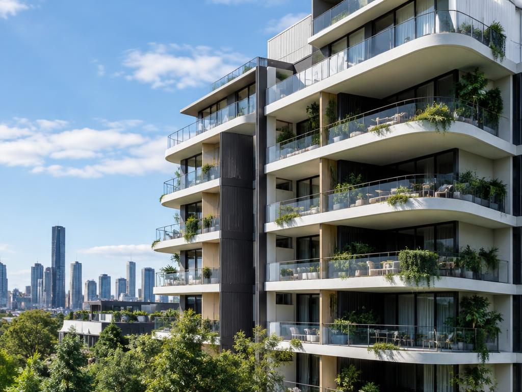 Modern Australian apartment building with balconies
