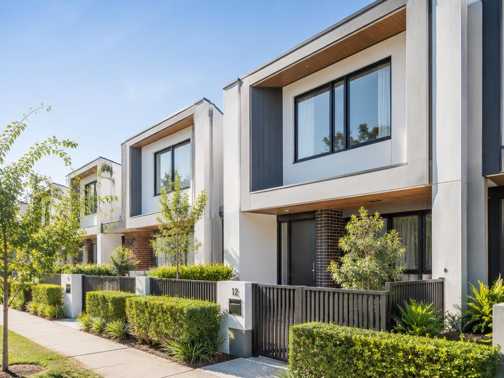 Row of contemporary Australian townhouses